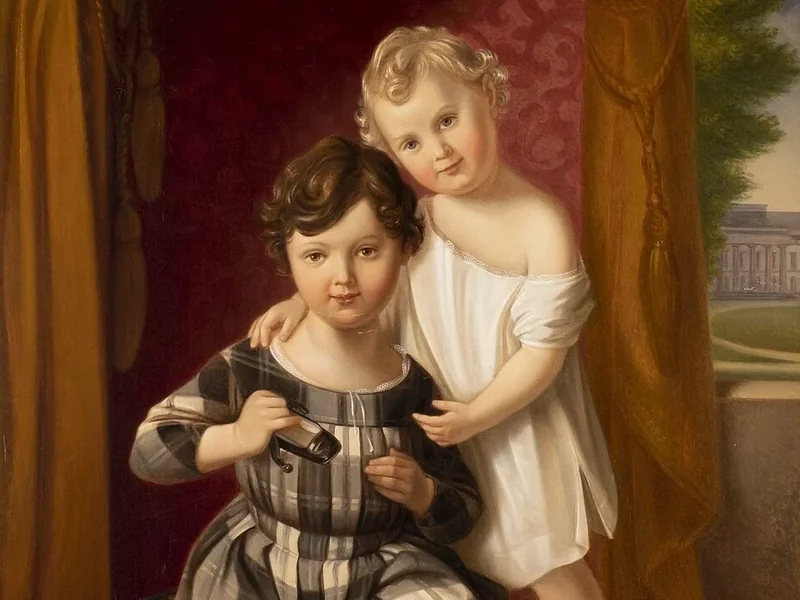 1805-Gottlieb Gassen - Doppio ritratto dei bambini Max e Otto Jordan